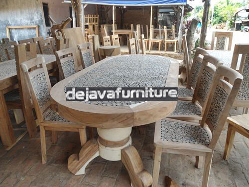 Meja Makan 6 Kursi Koin