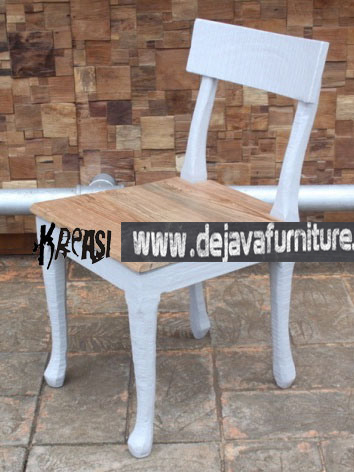 Kursi Makan Contemporary dudukan kayu recycle