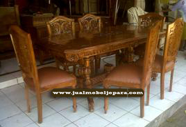 Meja makan kriting blok Flavia