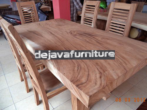 Meja Makan Minimalis Antik Solid Wood 6 Kursi Jari