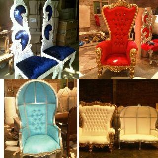 Kursi Sofa Mewah Umbrella Gold Leaf dan Cobra Armchair Gold Leaf Velvet