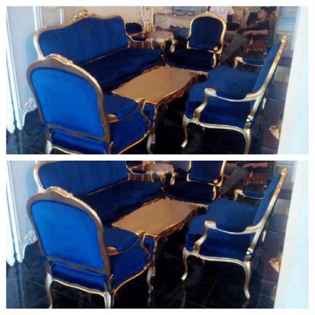 Kursi tamu minimalis biru