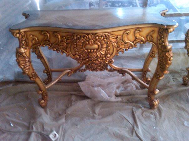 Unfinished Classic Furniture Grape carved table Indonesia 