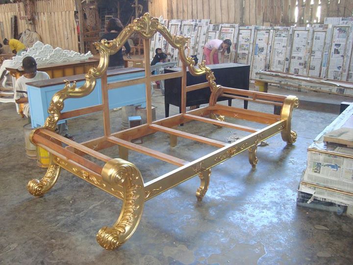 Unfinished Classic wooden Frame Veronica Sofa 3 seater mahogany