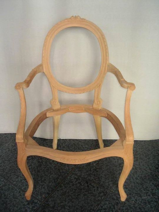 Unfinised rococo Dining Chair