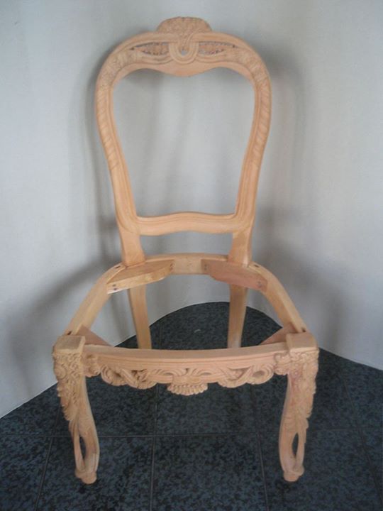 Unfinised rococo Dining Chair