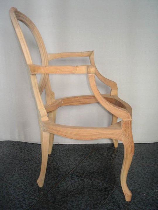 Unfinised rococo Dining Chair