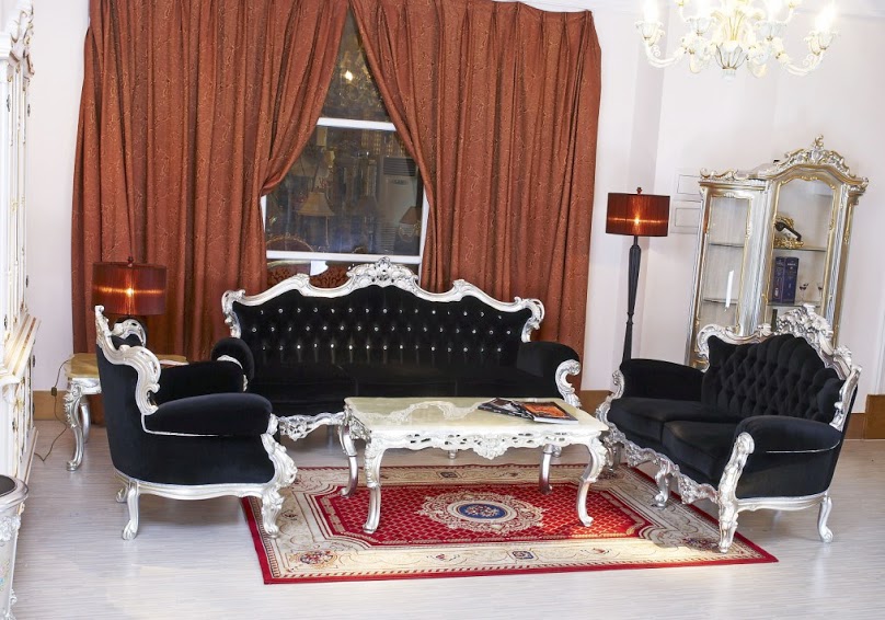 Sofa Mewah Black and White