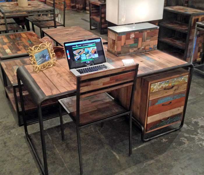 retro boat wood desk