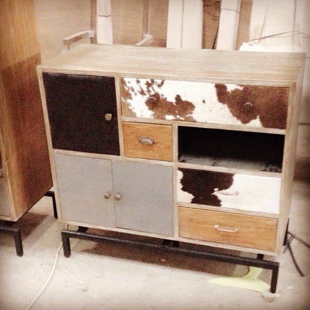 Vintage Cowhide Multi Drawers
