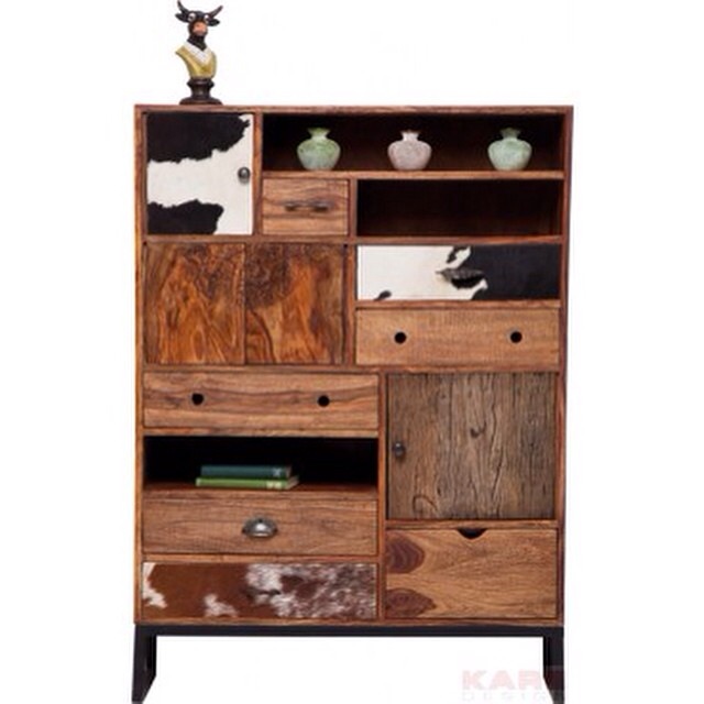 Vintage Cowhide Multi Drawers