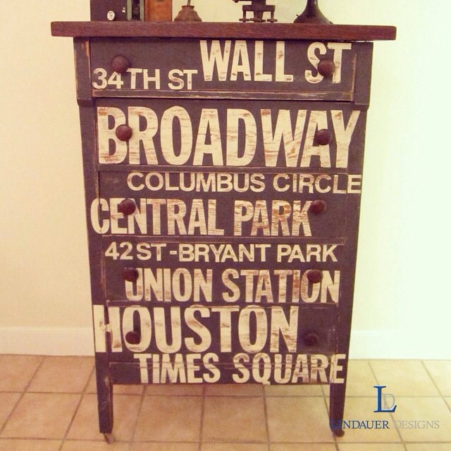 Vintage Sign Chest Drawers