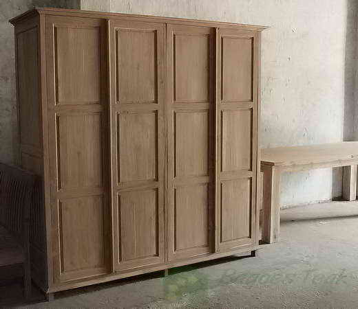 Lemari Pakaian Jati minimalis Pintu 4 LPJ-004