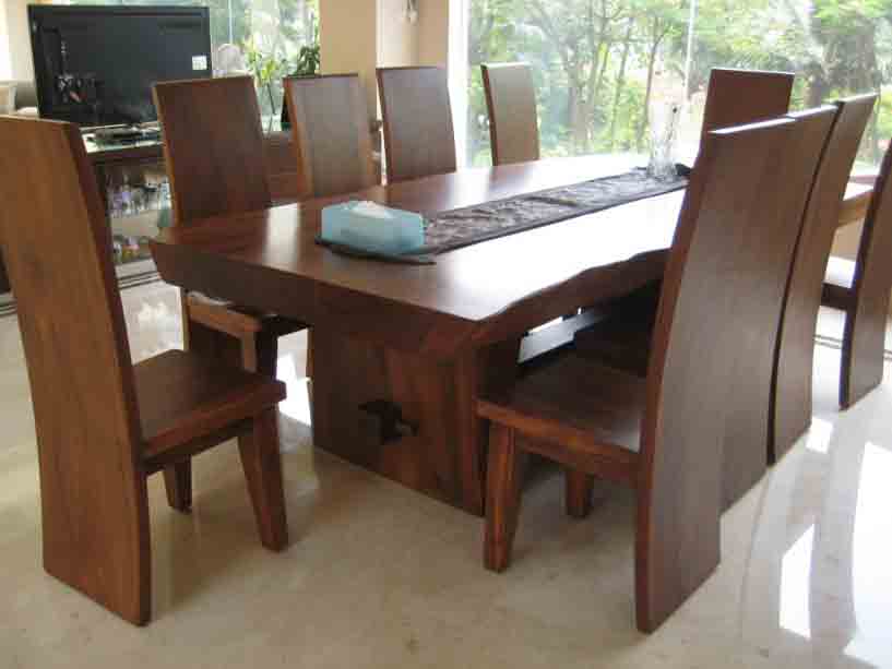 Meja Makan Kayu Trembesi Blok