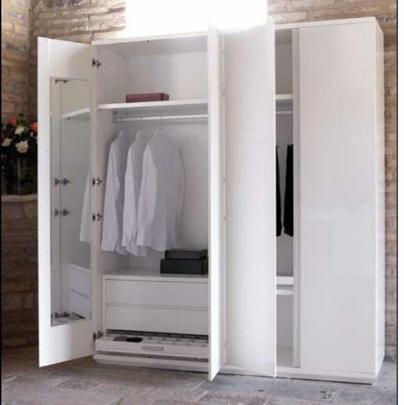 The Lucido Frozen  White Gloss  Wardrobe Kode LP-037